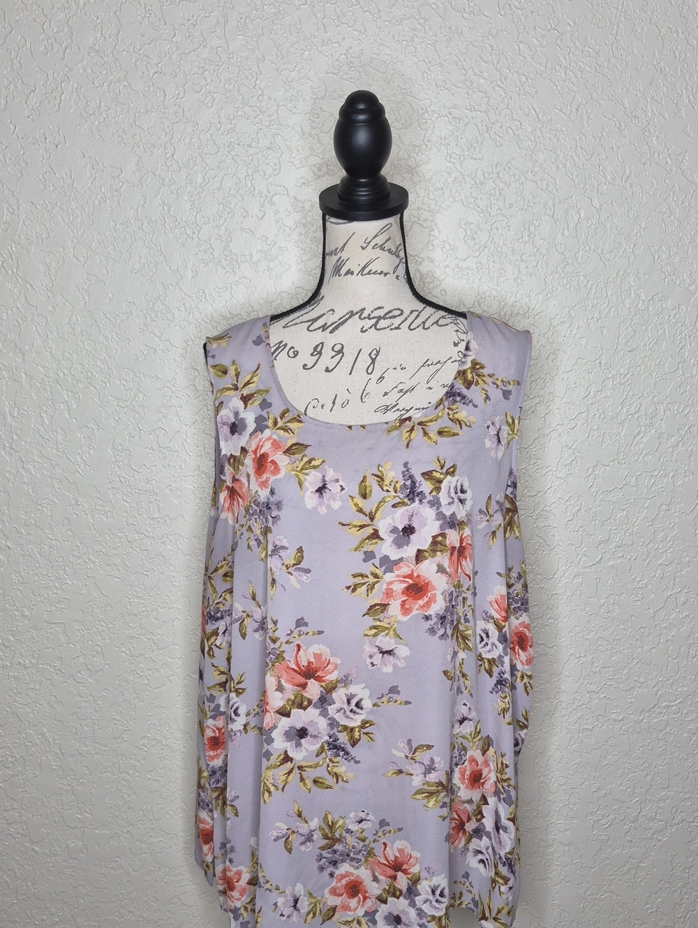 Rose + Olive Multicolored Floral Sleeveless Top Size 2X